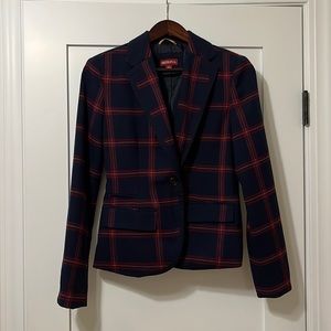 Blazer - Plaid - Navy - Maroon